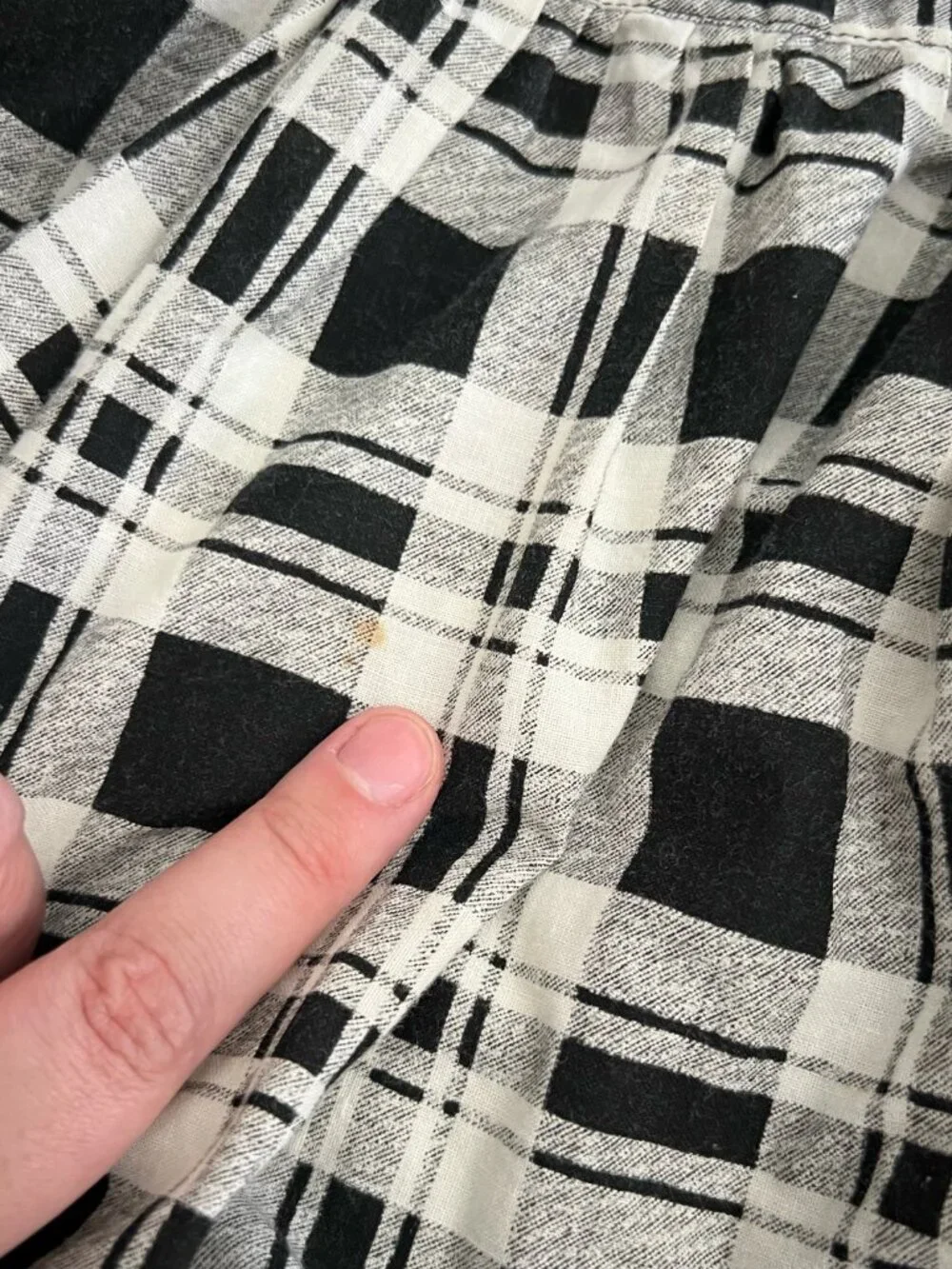 80s Cotton Plaid Long Sleeve Drop Waist Midi Dress Apostrophe Collared Size S